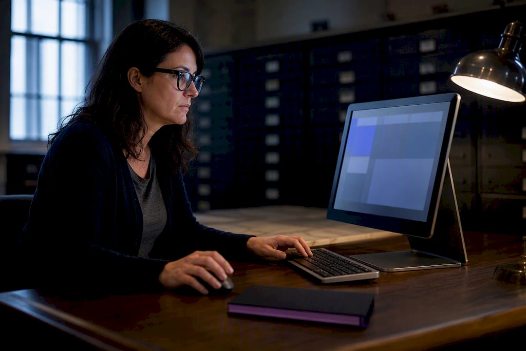 Family researcher searching cold case database