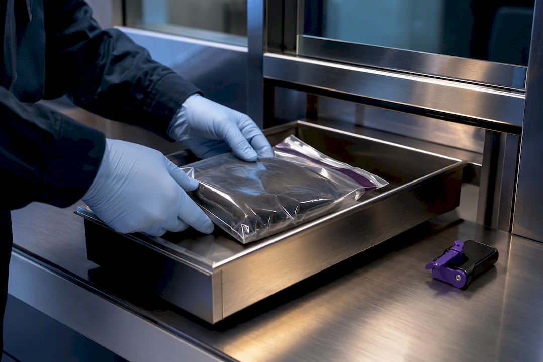 Sealed evidence being transferred through official channels
