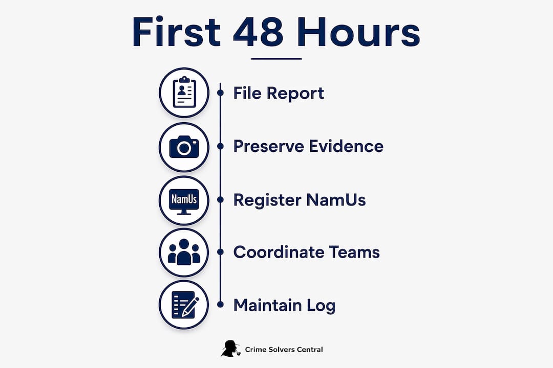 Infographic detailing first 48 hours steps