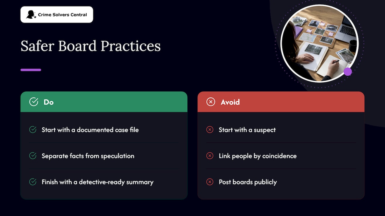Perspective: what we have learned about boards and cold cases — overview diagram