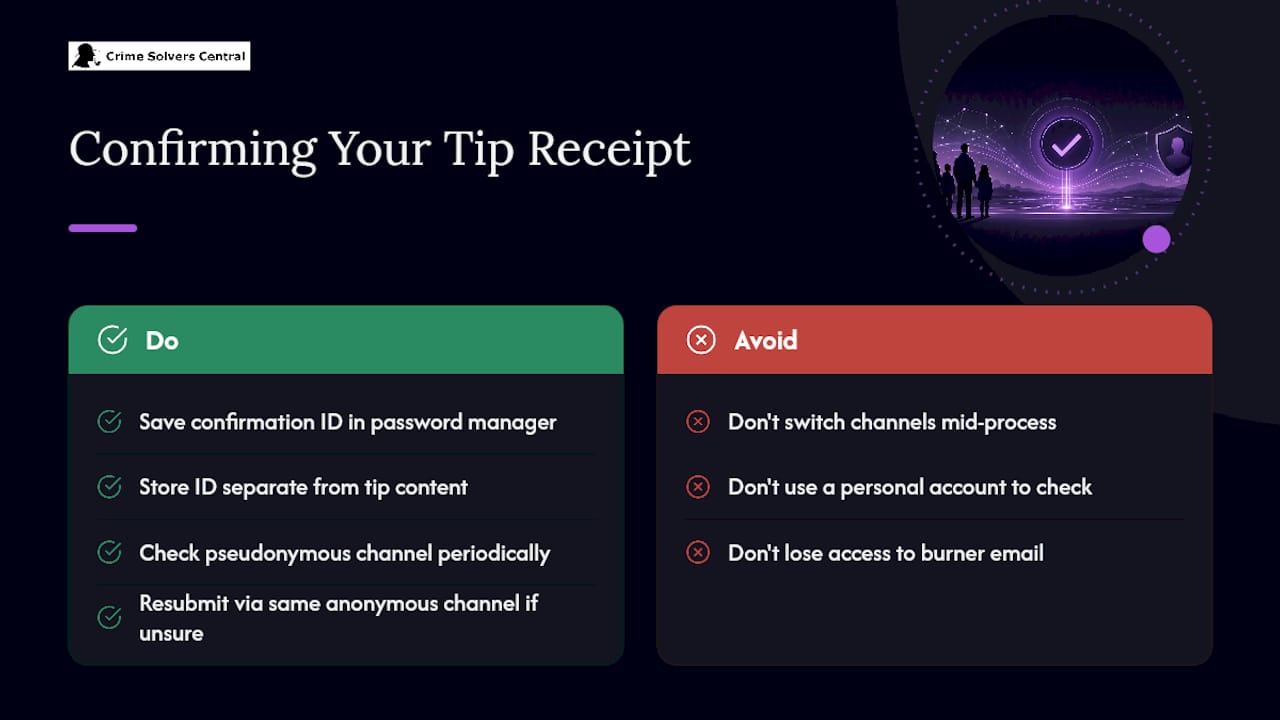 How Do You Confirm Your Tip Was Received? — overview diagram
