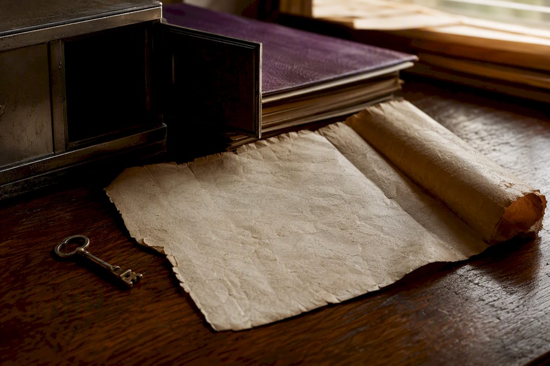 Old pension document and safe deposit box key