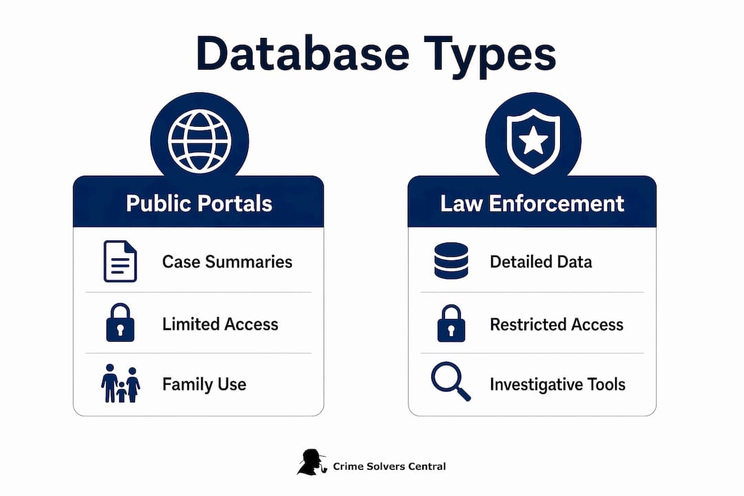 Infographic comparing public and law enforcement homicide databases