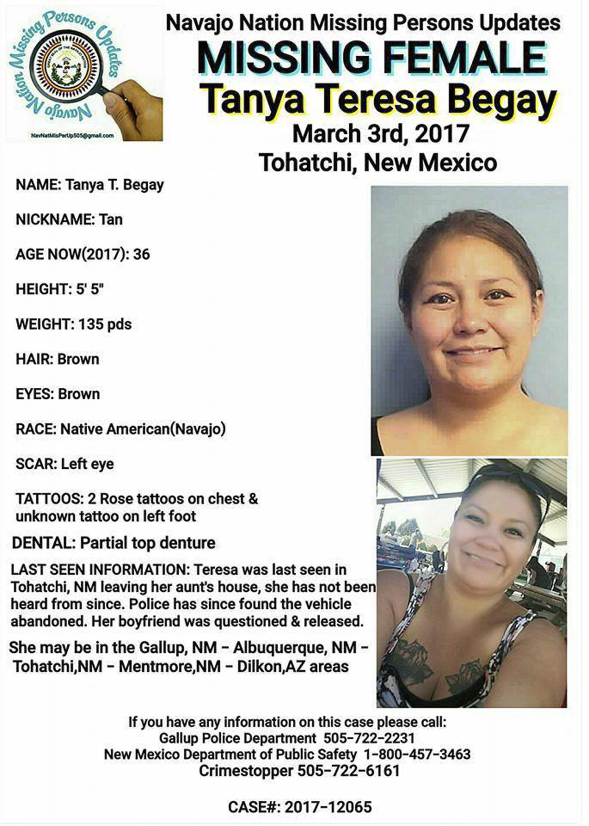 Tanya Begay death by force case profile photo