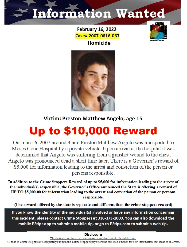 Preston Matthew Angelo death by force case profile photo