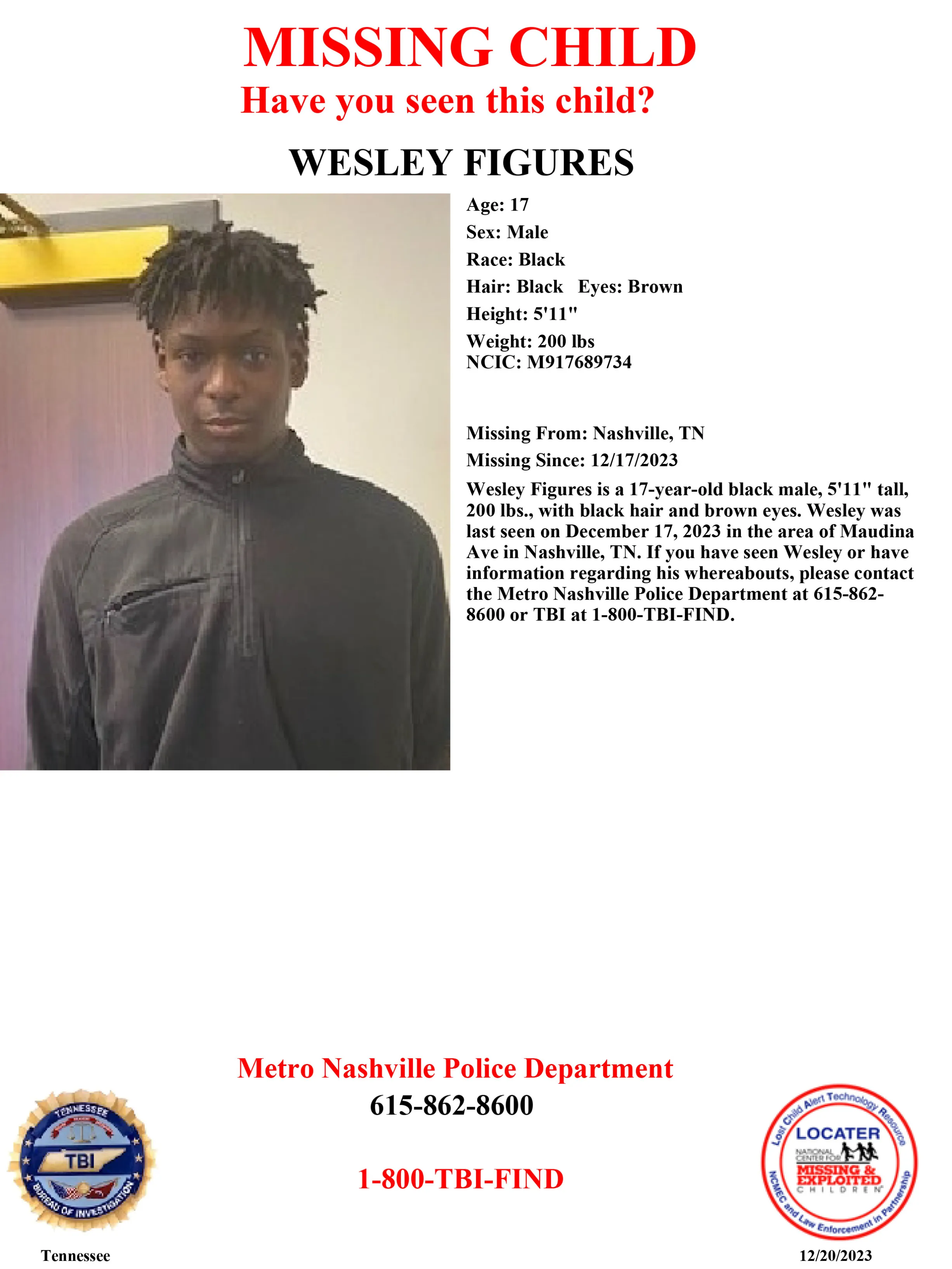 Wesley Figures missing person case profile photo