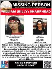 William Jay SHARPHEAD missing person case in Enoch, Alberta