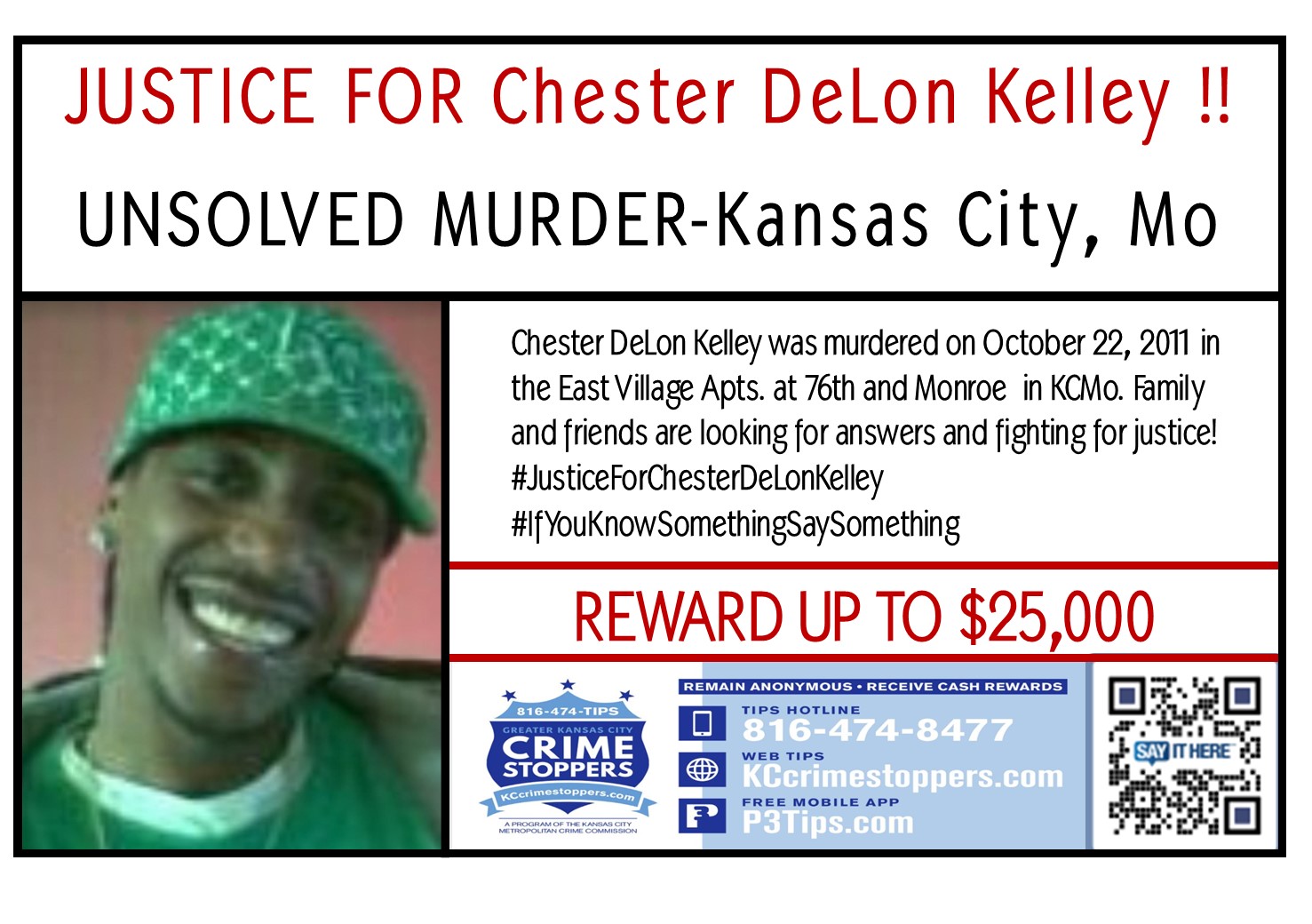 Portrait shared in memory of Chester D Kelley
